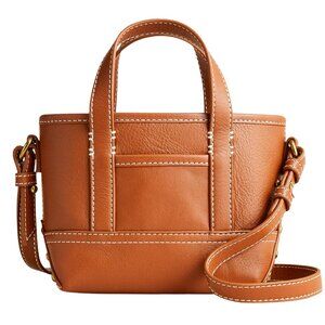 NWT J.Crew Mini Montauk Brown Leather Tote Purse New With Tags